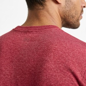 T-shirt pour homme en coton mélangé texturé Heather, doux et respirant, à manches courtes, col rond, décontracté, coupe ajustée, haut de gamme pour l'été - Product Image 3