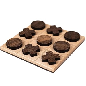 Tic-Tac-Toe-Sculpture de jeu brune Contemporary X and O Design Elegant Home Office Decorative Art for kids latence prix de gros - Product Image 1