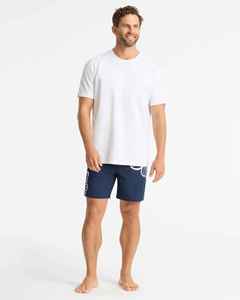 Short de bain décontracté pour homme, bleu marine, imprimé coquillage, séchage rapide, avec cordon de serrage à la taille et poches - Product Image 5