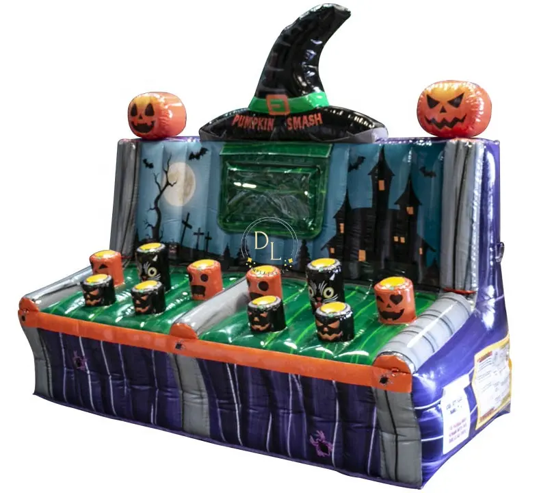 Halloween Twist Opblaasbare Arcade Game Classic Whack A Mole Game Pompoen Smash Ips Pompoenen Zwarte Katten En Een Val Thema