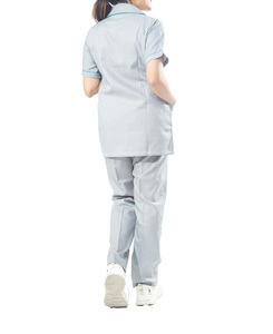 Ensembles d'uniformes médicaux unisexes givrés pour hôpitaux, en polyester et élasthanne, à manches courtes, multicolores, pour l'été, vente en gros - Product Image 2