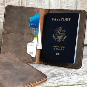 Genuine Leather <b>Passport</b> <b>Wallet</b> Slim Travel Holder Multiple Card Slots Custom Logo Wholesale OEM Manufacturer Supplier for sale - Product Image 1