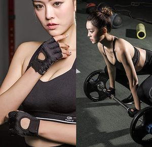 Gants d'entraînement avec bandes de maintien pour les poignets, demi-doigts, fermeture à lacets, légers, pour hommes et femmes, pour la musculation, le cyclisme, la gym, le fitness, le cross-training - Product Image 2