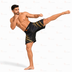 กางเกงชกมวย MMA ระดับมืออาชีพ 180 GSM โพลีเอสเตอร์ผสมสแปนเด็กซ์ น้ำหนักเบา ระบายอากาศได้ดี เหมาะสำหรับฝึกซ้อมมวยไทยและมวยสากล แบบซับลิเมชั่น - Product Image 2