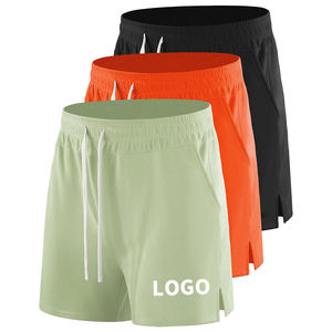 Pantalones Cortos Deportivos de Verano para Hombre, de Pana a Cuadros, Viscosa/Algodón, Cintura Elástica Alta, Transpirables, con Bolsillos - Product Image 1