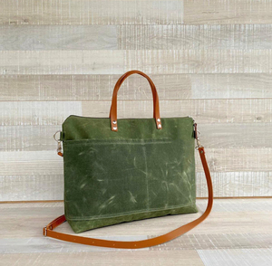 Sac fourre-tout en cuir et toile à fermeture ouverte, broderie, imperméable, pour voyage, travail, shopping, sac à bandoulière, grande capacité LCTB-0076 - Product Image 4