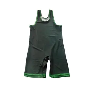 2024 New design plain green wrestling singlet for women low price sublimation polyester wrestling singlets
