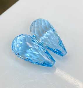 Par de Topacios Azules Cielo Natural, Corte Pera, Calidad Excelente y Rara, Piedras Sueltas, Valoración por Terceros, Tamaño Estándar para Joyería Fina - Product Image 4