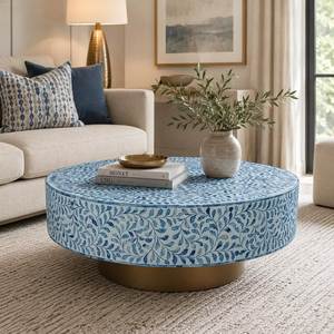 Table basse décorative en os incrusté fait main pour un salon élégant et une décoration intérieure raffinée - Product Image 5