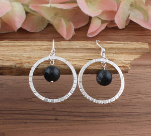 Pendientes de Ónice Negro Natural de Lujo, Plata de Ley 925, Joyería Vintage Hecha a Mano para Regalo de Boda, Aniversario o Fiesta - Product Image 2