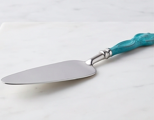 Elegant Design Green Handle Silver Head Cake Server Knife Set Suitable For Birthday Parties Weddings And Celebrations - Product Image 2