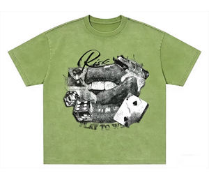 เสื้อยืดคอกลมทรงปกติสำหรับผู้ชาย ผ้าเจอร์ซีย์โพลีเอสเตอร์/คอตตอนคุณภาพสูง เนื้อหนา พิมพ์ลายดิจิทัล ฮิปฮอป แห้งเร็ว - Product Image 5