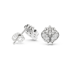 Boucles d'oreilles en or rose 14 carats avec diamant rond cultivé en laboratoire pour un usage quotidien, pour femmes |   Nouveau diamant cultivé - Product Image 4