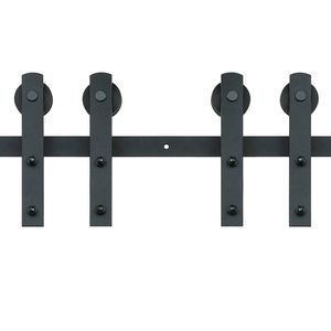 Kit Ferramenta per Porta Scorrevole a Binario da 2,4 m, Binario Rinforzato per Porte Doppie, Capacità 150 kg, Adatto per Porte con Larghezza Totale 1,1-1,3 m e Spessore 3-4 cm - Product Image 1