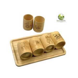 Gobelet à boire en bambou naturel, écologique, réutilisable, gravé au laser avec logo personnalisé, design minimaliste, pour la rentrée scolaire, bière, vin - Product Image 3