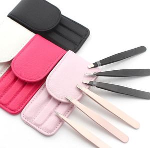 Juego de 3 Pinzas Profesionales de Acero Inoxidable para Cejas con Puntas Inclinadas y Planas, Multiusos, para Vello Encarnado - Product Image 3