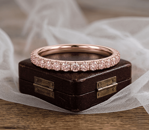 Anillos de Moda de Acero Inoxidable con 12 Piedras de Nacimiento, Zafiros Rosas Eternos, Circonita Cúbica Dorada y Diamantes, Regalo de Cumpleaños - Product Image 1