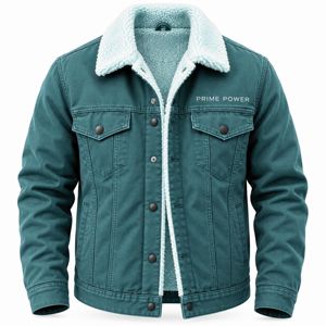 Custom <b>Men's</b> Denim <b>Jacket</b> With Sherpa Fleece Lining Winter Jean <b>Trucker</b> Coat Wholesale Manufacturer Private Label Clothing - Product Image 1