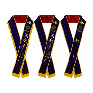 Banda Ceremonial Masónica de Terciopelo Morado Past Matron OES, Bordada a Mano, Fabricante OEM - Product Image 2