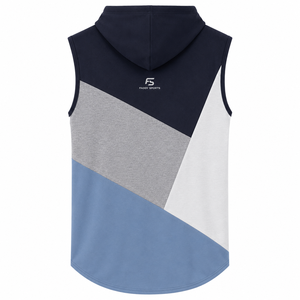 Custom Wholesale <b>Mens</b> Sleeveless Hoodie Color Block Gym Singlet Fitness Bodybuilding Tank Top <b>Men</b> Sports Wear Hooded <b>Vest</b> Shirt - Product Image 2
