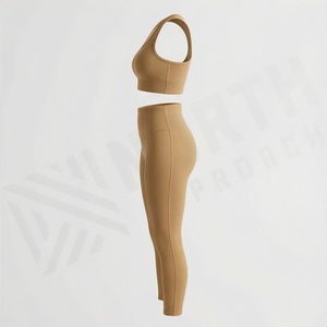 Custom Knee Length <b>Yoga</b> <b>Set</b> For Women Plus Size Premium Online Selling Embroidery Decoration Gym Fitness Activewear Suits - Product Image 3
