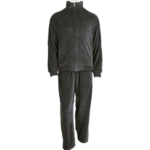 Men's Brown Velvet Tracksuit Set Full <b>Zip</b> Jacket and Jogger Pants Solid Color Casual Wear with Side Pockets Autumn Style - Product Image 5