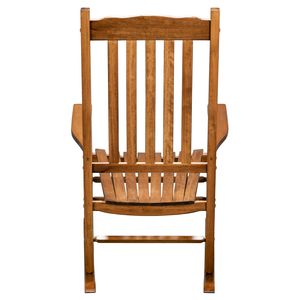 Sedia a dondolo quadrata in legno bianco 68,5*86*115 cm con schienale ondulato per uso in giardino - Product Image 4