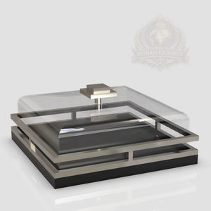 Dôme à gâteau en acier inoxydable et verre, design européen moderne, écologique, couvercle décoratif pour présentation en boulangerie, lavage à la main uniquement - Product Image 1