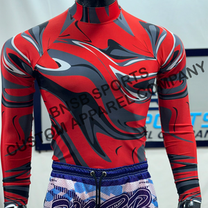 Maillot de compression à manches longues pour homme, imprimé par sublimation, séchage rapide, anti-UV, respirant, en nylon/spandex/polyester - Product Image 5