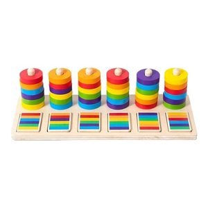 Juego de Bloques de Construcción de Madera con Formas Geométricas, Juguete Educativo para Niños de 2 a 4 Años, Unisex, Aprendizaje Montessori - Product Image 2