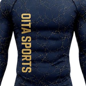 Navy Blue Long Sleeve Compression <b>Shirt</b> Fitness Training Workout Breathable Quick Dry Athletic Performance Sportswear - Product Image 6