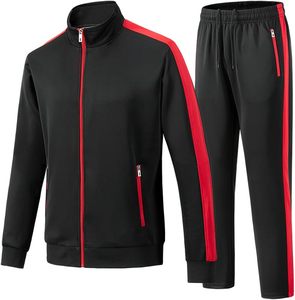 Ensemble de survêtement urbain pour homme : veste de sport contemporaine et pantalon de jogging ajusté pour l'entraînement et le fitness en extérieur - Product Image 1
