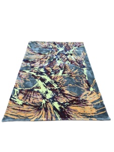 Alfombra de Lana de Lujo Personalizada con Diseño Abstracto en Capas, Moderna y Texturizada para Sala de Estar o Dormitorio, de Alta Calidad, Tufted, Resistente a Mascotas y Antideslizante - Product Image 4