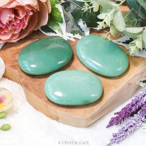Pierres de paume en aventurine verte naturelle en gros, pierres de paume polies, cristal de guérison pour la guérison par le reiki, chakra de Aameena Agate - Product Image 4