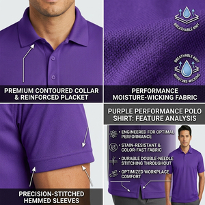 Chemise polo respirante pour homme en polyester, idéale pour le golf, le sport, la gym, séchage rapide, pull-over athlétique, décontractée, promotionnelle, pour équipe. - Product Image 6