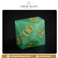 Set Dadu DnD Jade Hijau 7 Buah Polihedral Logo Kustom Hadiah Permainan RPG Grosir