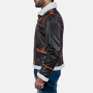 Minimalist Style <b>Leather</b> Varsity <b>Jackets</b> Custom Color & Logo Front <b>Winter</b> Eco-Friendly Breathable Wholesale Fashion Outfit - Product Image 2