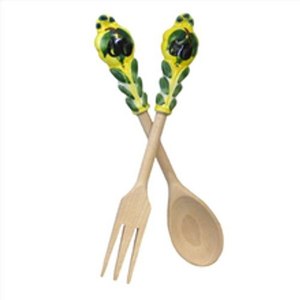 Juego de utensilios para servir ensalada de madera hechos a mano, cuchara y tenedor de madera para ensalada, utensilios de cocina, juego de utensilios para mezclar ensalada de madera natural - Product Image 5