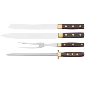Ensemble de 10 couteaux de cuisine de qualité supérieure avec lames en acier inoxydable, manches rivetés en bois, blocs de rangement en bois et aiguiseur - Product Image 6