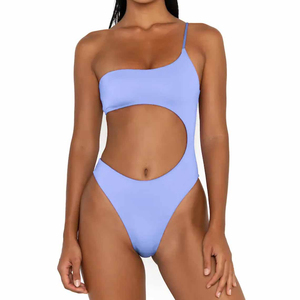 Women Ribbed Swimwear Bikini Set <b>Cross</b> Back Bra <b>Top</b> High Waist Bottom Two Piece Beachwear Summer Swimsuit - Product Image 5