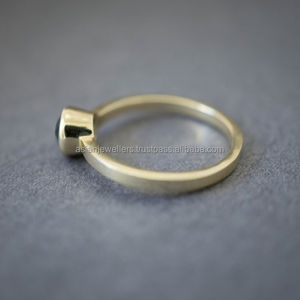 แหวนพลอยควอตซ์ทำด้วยมือบุษราคัมลอนดอนสีฟ้า925ชุบเงินสเตอร์ลิงชุบทองเครื่องประดับสำหรับงานแต่งงาน/งานเลี้ยงอินเดียที่สวยงาม - Product Image 2