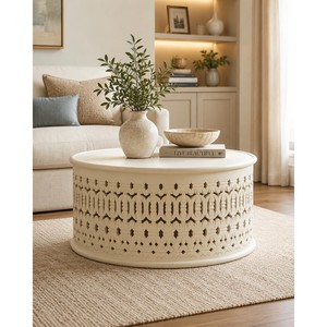 Handcrafted Mango Wood Pedestal Coffee <b>Table</b> Wholesale - Moradabad India - Product Image 3