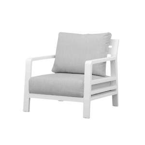 Sillón de Exterior Cuadrado Blanco Virox con Brazos Acolchados y Cojín Decorativo - Product Image 2