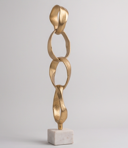 Escultura Decorativa Moderna de Aluminio con Círculos Geométricos Abstractos, Hecha a Mano, Ecológica, para Decoración de Mesa en Sala de Estar - Product Image 5