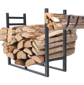 Support à bois de chauffage en métal pour extérieur, support de rangement empilable en fer forgé pour bûches - Product Image 1