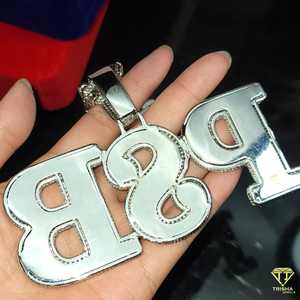Luxury <b>Initial</b> " D " Pendant Moissanite Diamond Iced Out Cuban Link <b>Chain</b> Necklace Jewelry - Product Image 3