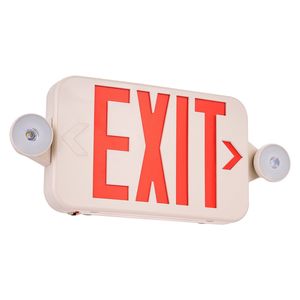 Paquete de 4 señales de salida de emergencia comerciales probadas por UL, iluminación de salida de incendios LED, cabezales ajustables de respaldo de batería, letras para emergencia - Product Image 1