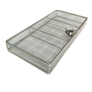 Cesta de malla metálica de acero inoxidable HC-HH-48 con tapa para instrumentos manuales, organizador de instrumental dental y hospitalario - Product Image 5
