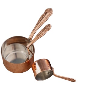 Premium Brass <b>Measuring</b> <b>Cups</b> <b>Set</b> with Wooden Handles for Accurate Cooking Baking Home Kitchen Hotel Restaurant Use - Product Image 3