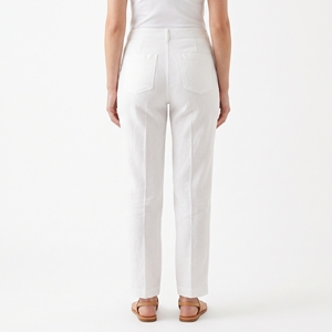 Pantalon droit en lin pour femme, style décontracté chic, respirant, idéal pour l'été – Vente en gros OEM/ODM, fabrication en usine, marque privée, faible MOQ - Product Image 4